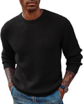 PJ PAUL JONES Mens Crewneck Pullover Waffle Textured Sweater - Cozy