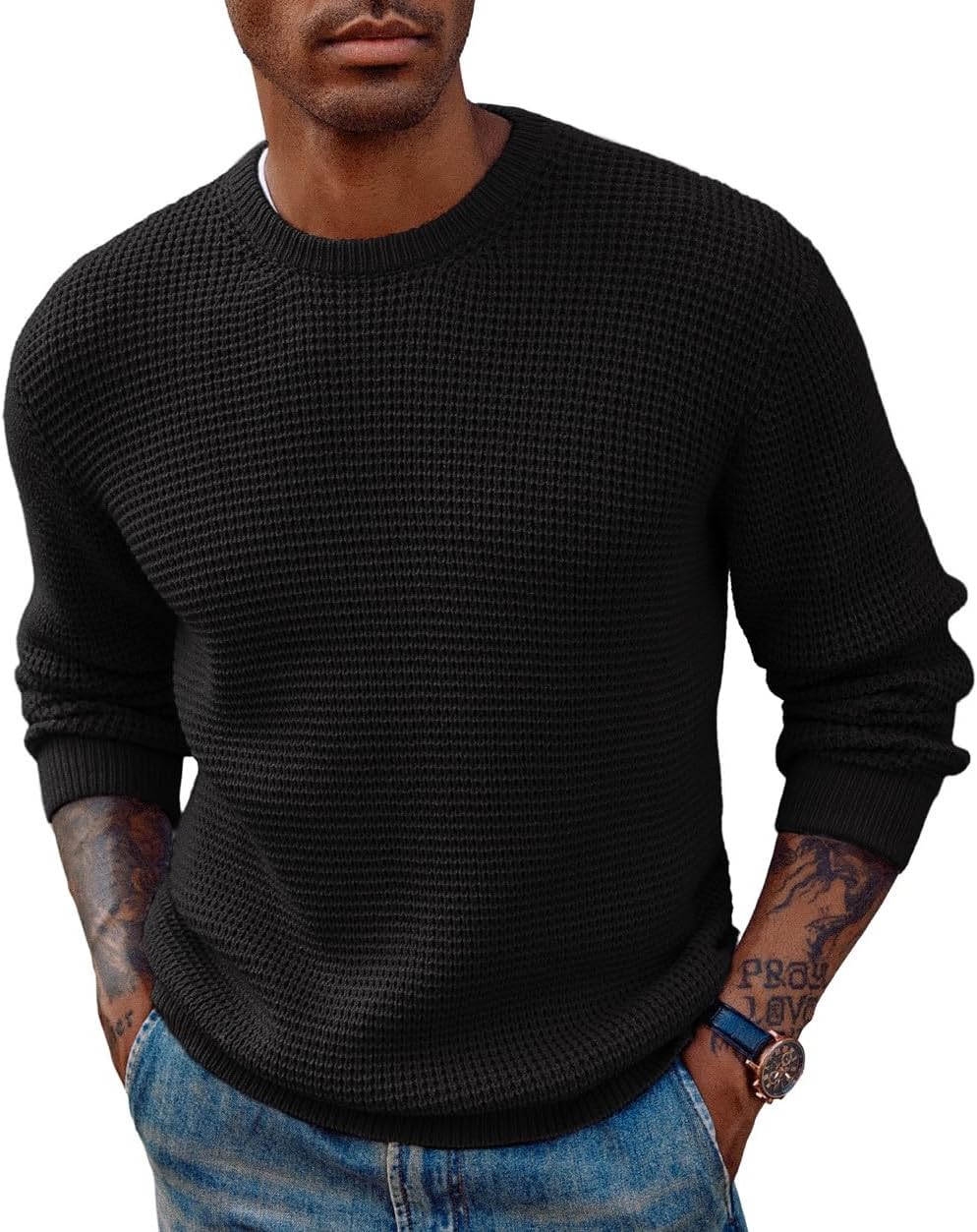 PJ PAUL JONES Mens Crewneck Pullover Sweater for All Seasons