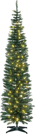 HOMCOM 7ft Tall Pre-Lit Slim Noble Fir Christmas Tree Review