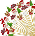 Christmas Bamboo Toothpicks - Festive Food Skewers