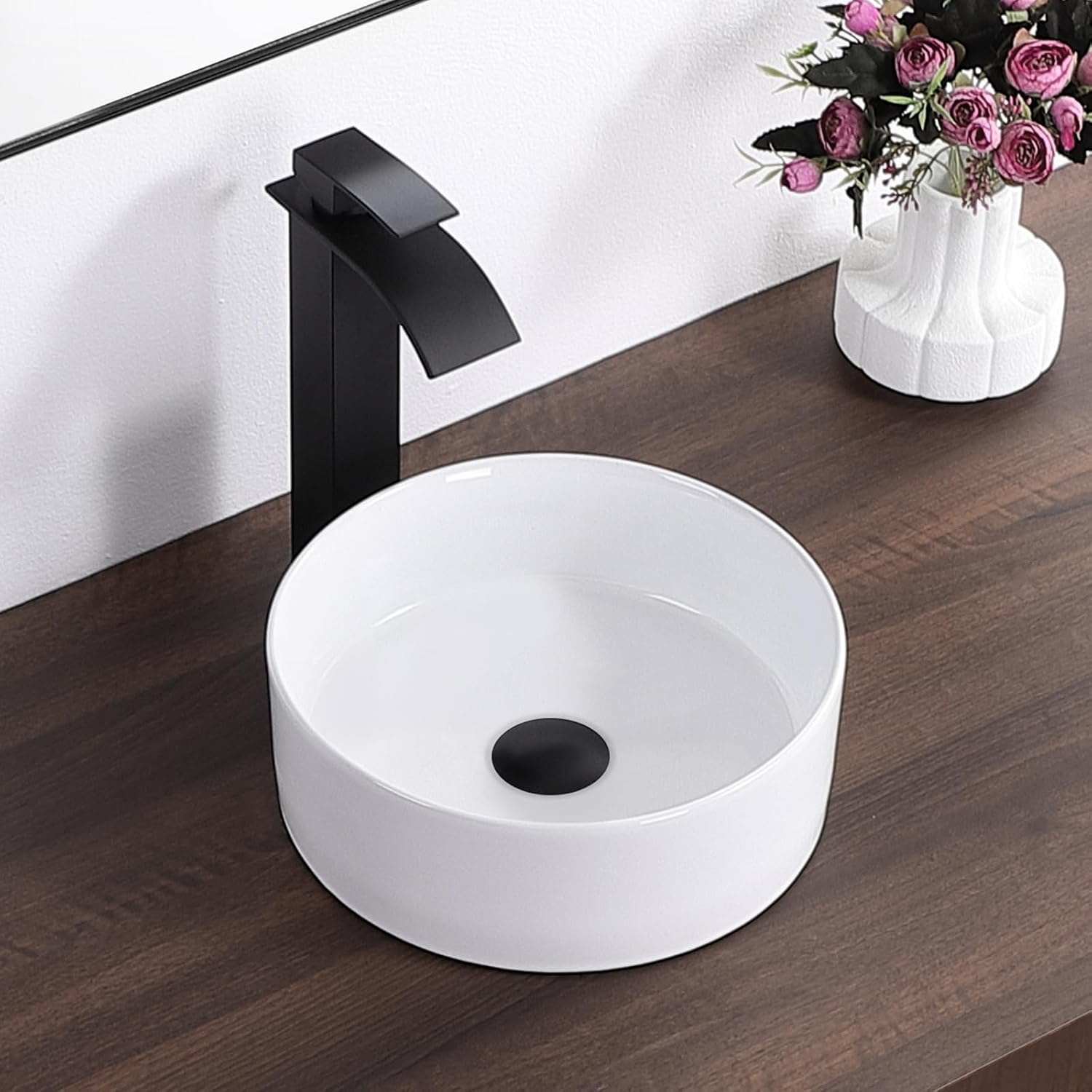 KARAMAG 12 Inch Round Vessel Sink for Modern Bathrooms