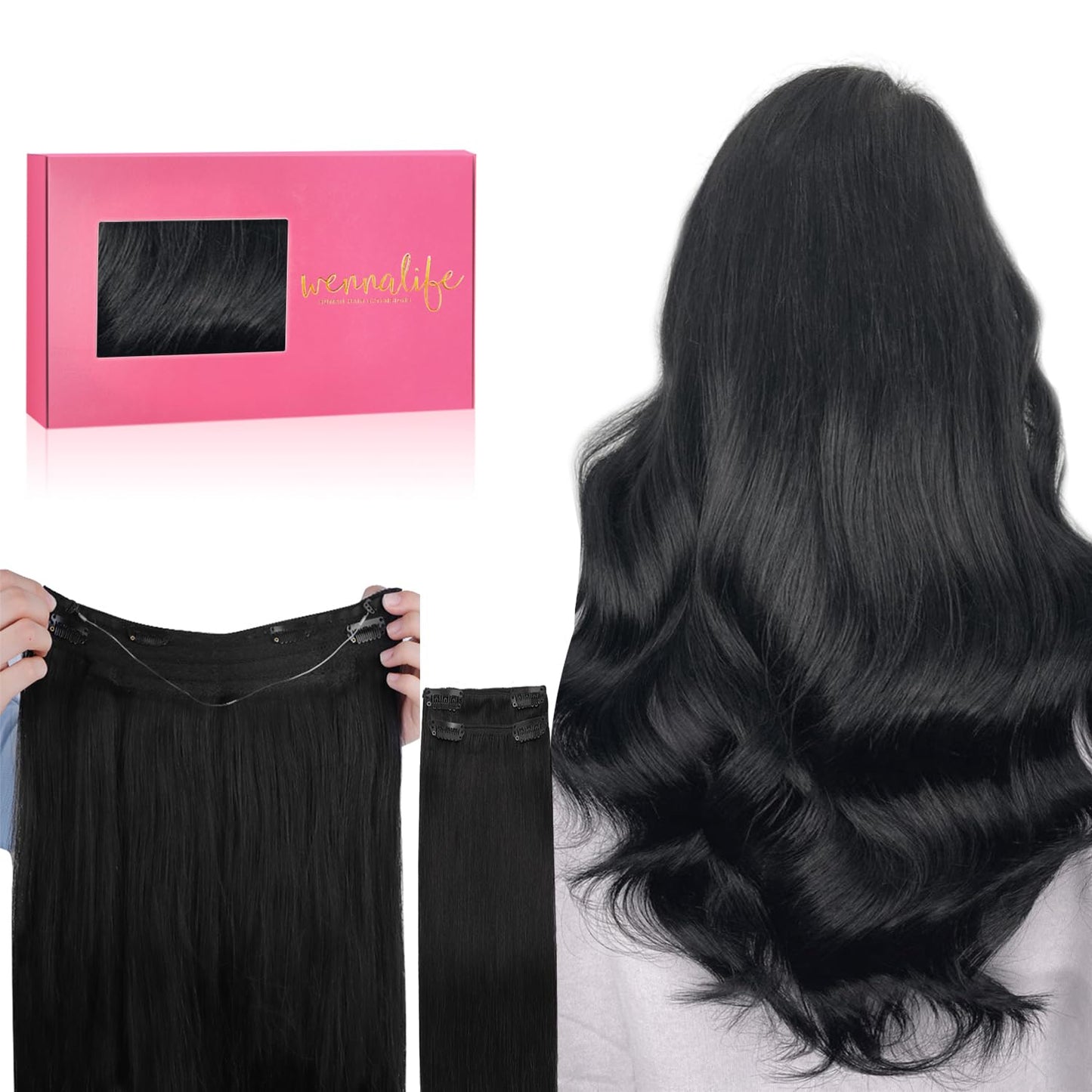 WENNALIFE Wire Hair Extensions for Natural Volume & Length