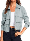 Onedreamer Women's Military Safari Cropped Jacket - Lightweight daily