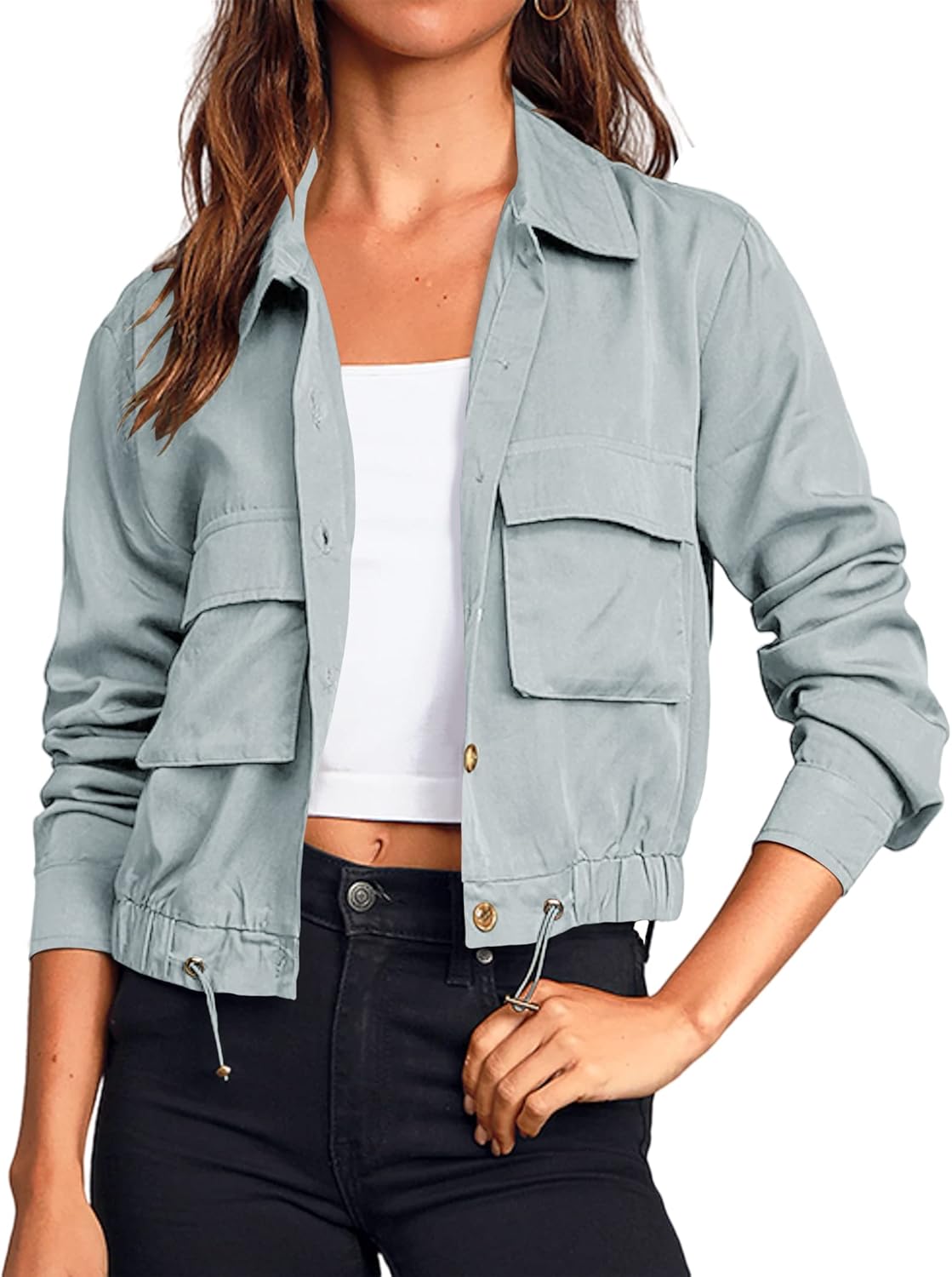 Onedreamer Women's Military Safari Cropped Jackets for Style