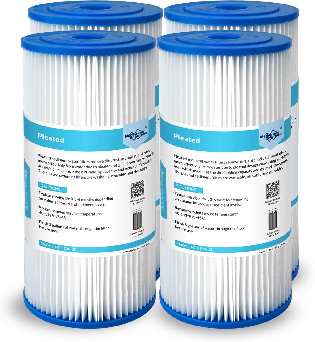 20 Micron Pleated Water Filter for Home Whole House Systems