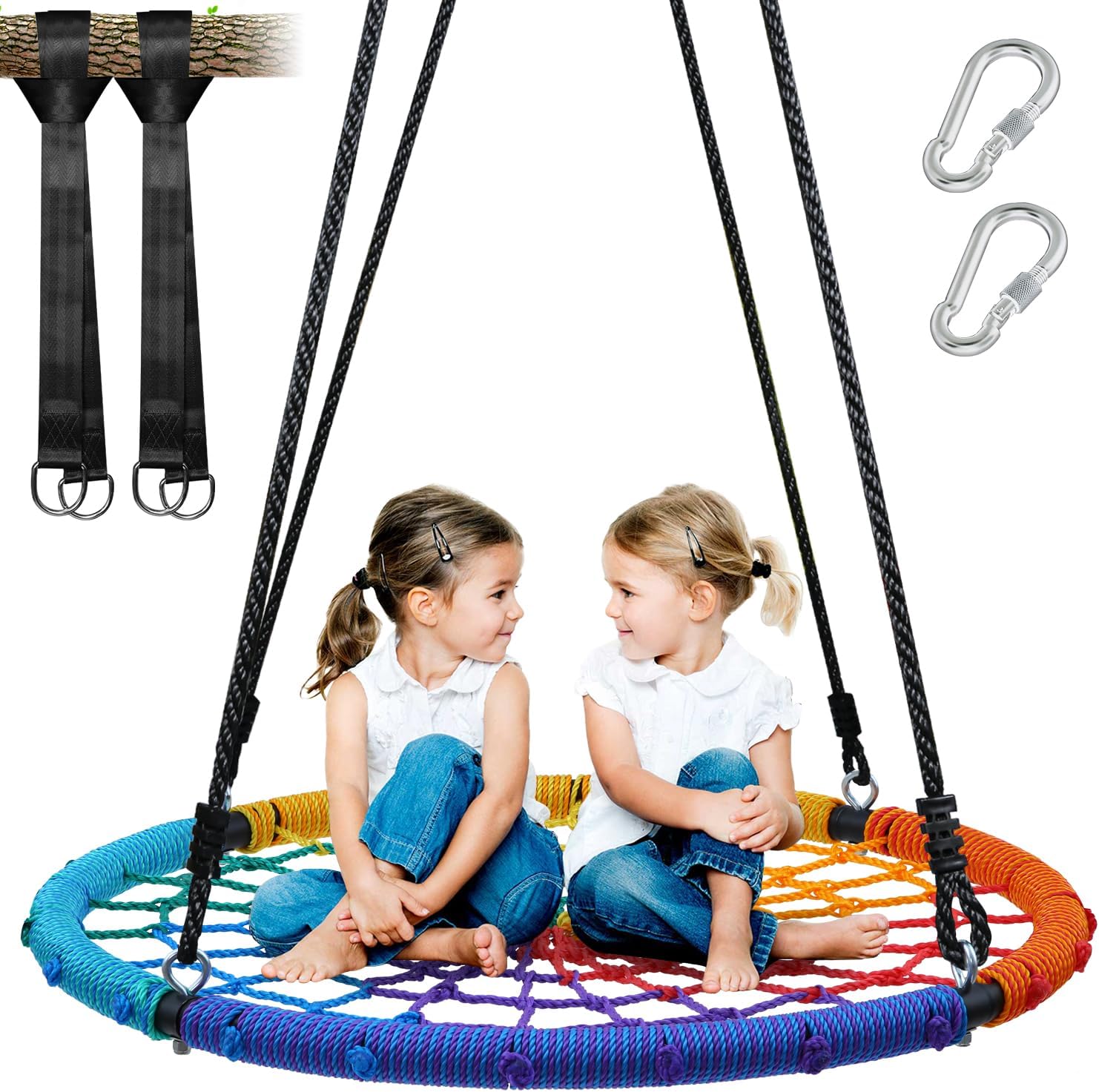 Trekassy 40in Spider Web Saucer Swing for Kids and Adults