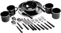 Stansport Deluxe 24-Piece Enamel Tableware Set - Lightweight Camp
