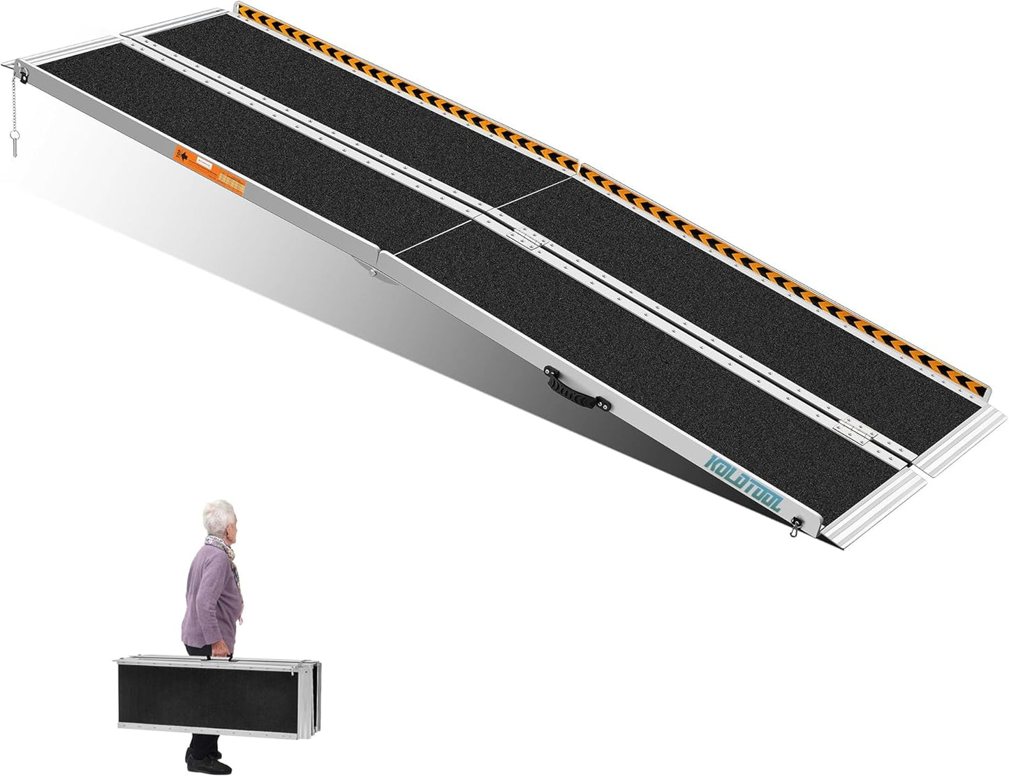 Wheelchair Ramp 8ft Non-Skid Aluminum Folding Ramps for Home