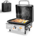 Portable Flat Top Grill 17 in Tabletop Griddle - Compact 15,000 BTU