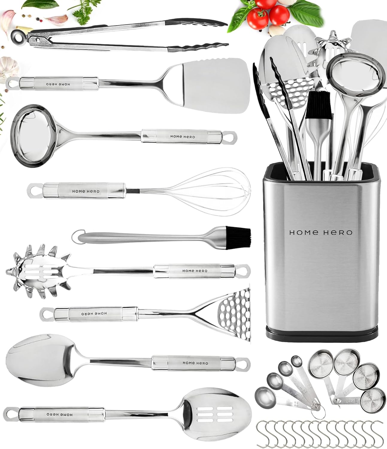 Home Hero 32 Pcs Stainless Steel Kitchen Utensils Set for Cooking