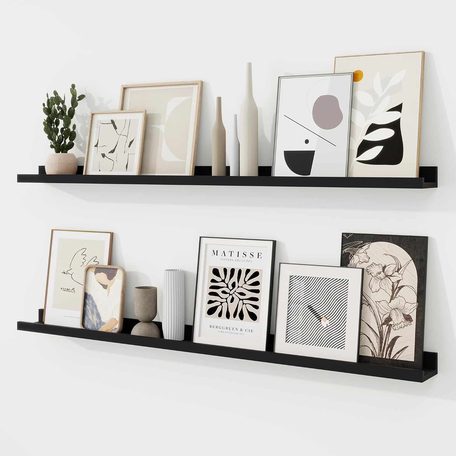 RICHFOCUS Picture Ledge Shelf Set of 2 for Stylish Display
