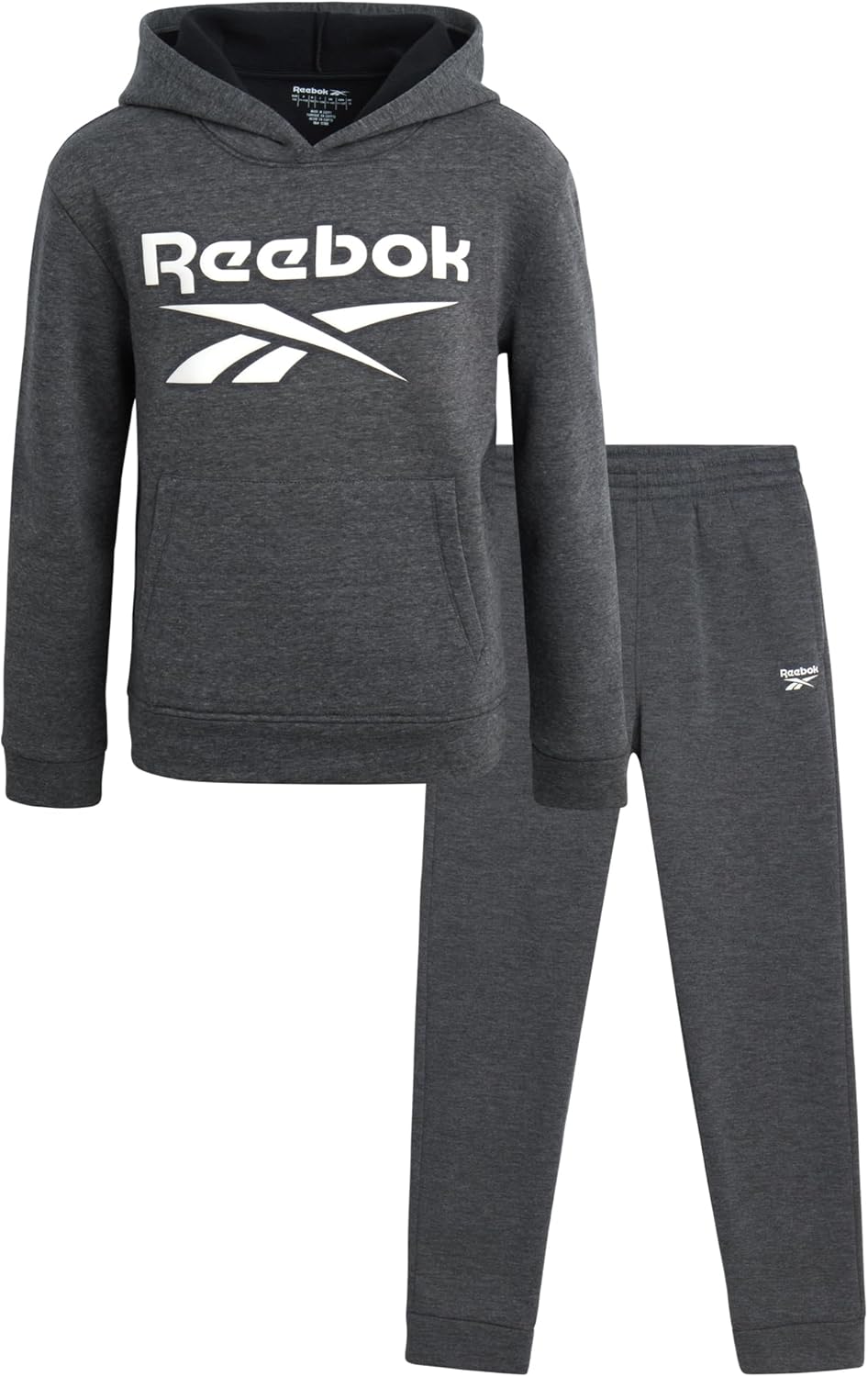 Reebok Boys Sweatpants Set - Fleece Pullover Hoodie & Joggers