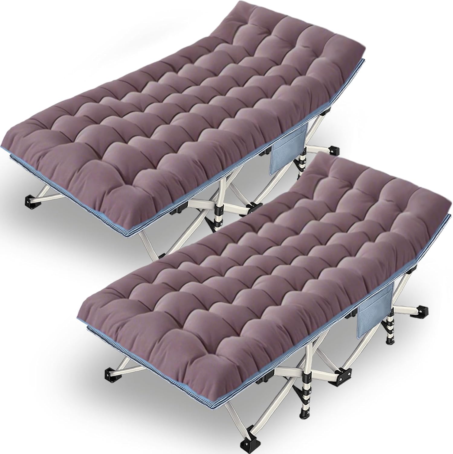 XXL Camping Cot 2 Pack Oversized Folding Cot for Adults