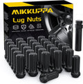 MIKKUPPA M14x2.0 Wheel Lug Nut Set 32pcs Black 7 Spline