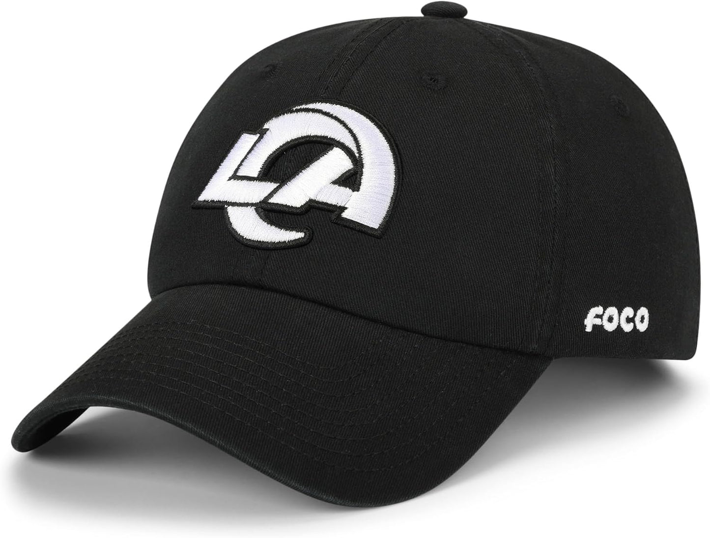 FOCO Men's NFL Team Logo Black & White Casual Hat for Fans