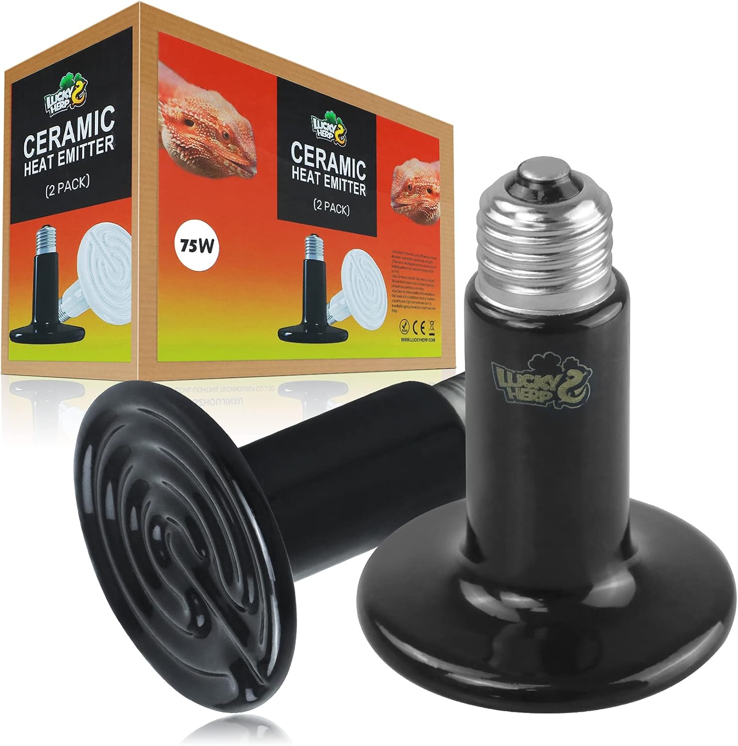2-Pack 150W Ceramic Heat Emitter for Pets