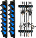 Vertical Fishing Rod Holders Wall Mounted Rack - Stores 14 Rods