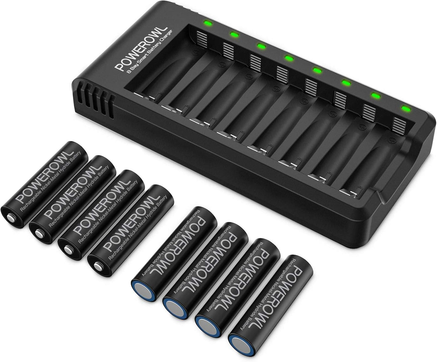 POWEROWL Rechargeable AA Batteries Set - Fast Charge