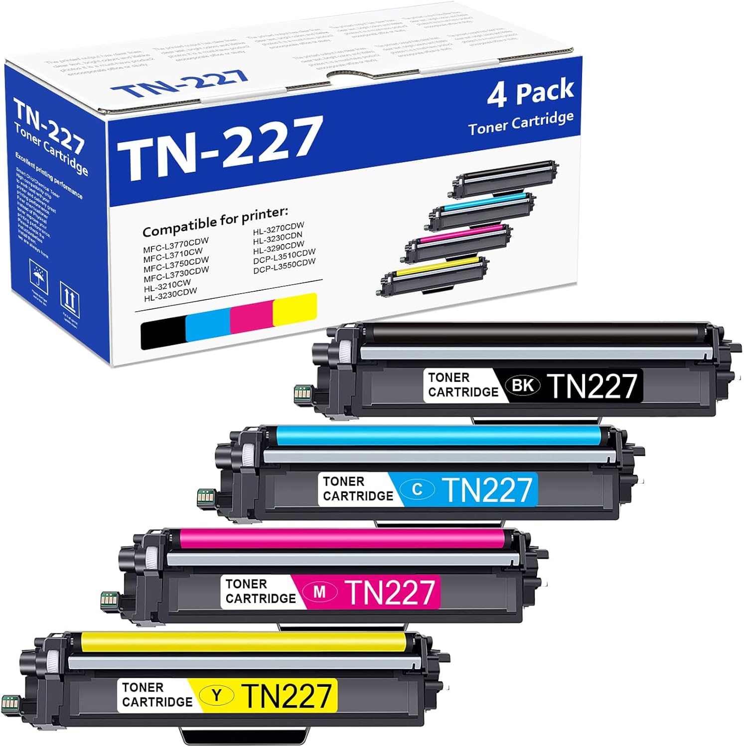4 Pack TN227 High Yield Toner Set - MOLIMER