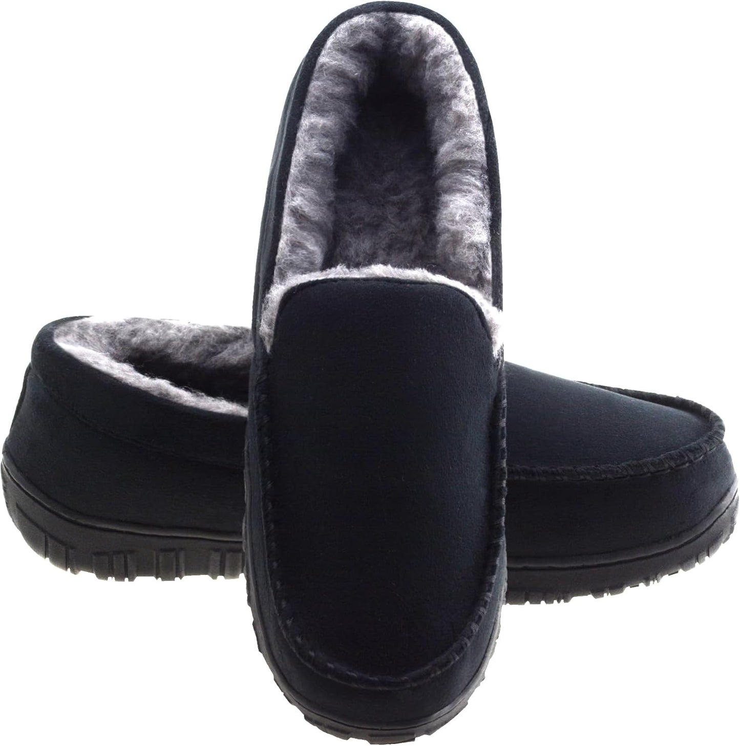 Lulex Moccasins for Men: Plush Indoor Outdoor Slippers