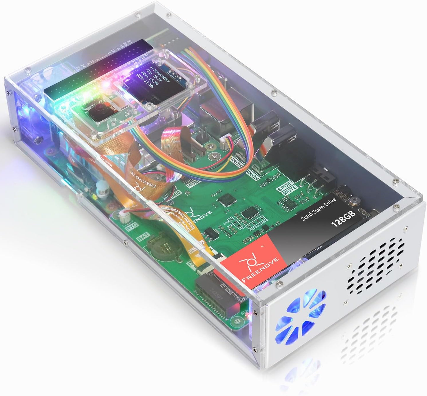 Freenove PC Case Kit for Raspberry Pi 5 with Cooling Fan