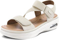 mysoft Women's Summer Walking Sandals - Cushioned Support Wedge