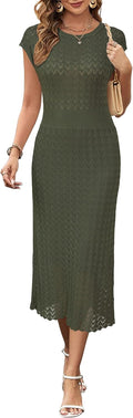 Newshows Women Fall Sweater Dress Midi - Modest Business Casual Fit