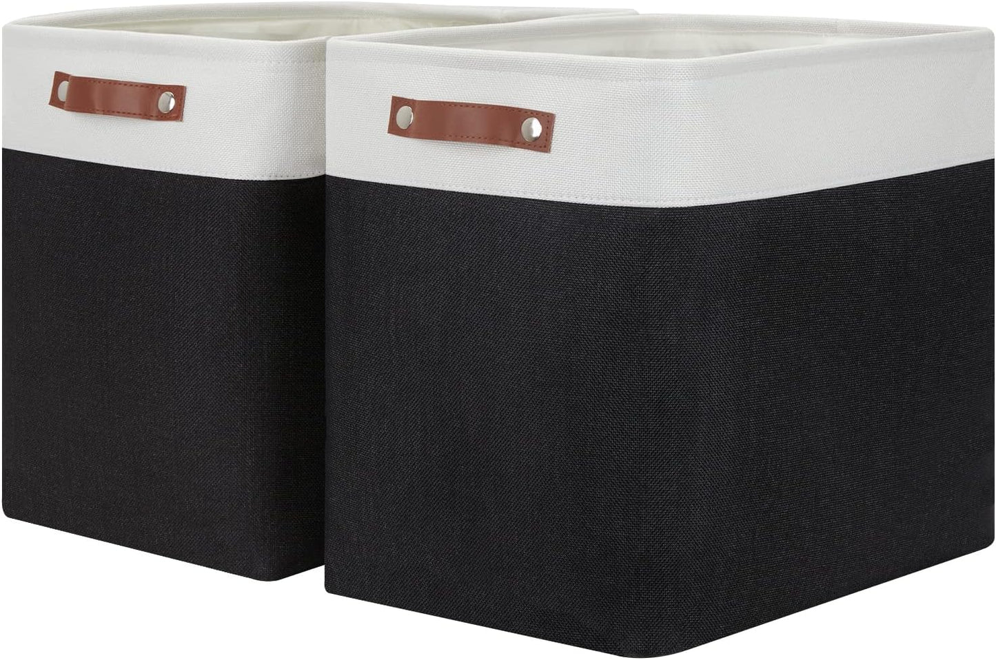 Large Fabric Storage Baskets for Organizing - 2 Pack Bins