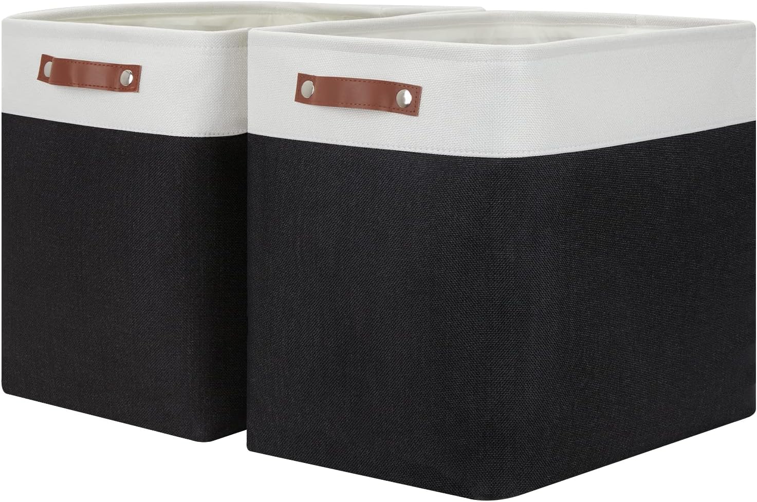 Large Fabric Storage Baskets for Organizing - 2 Pack Bins