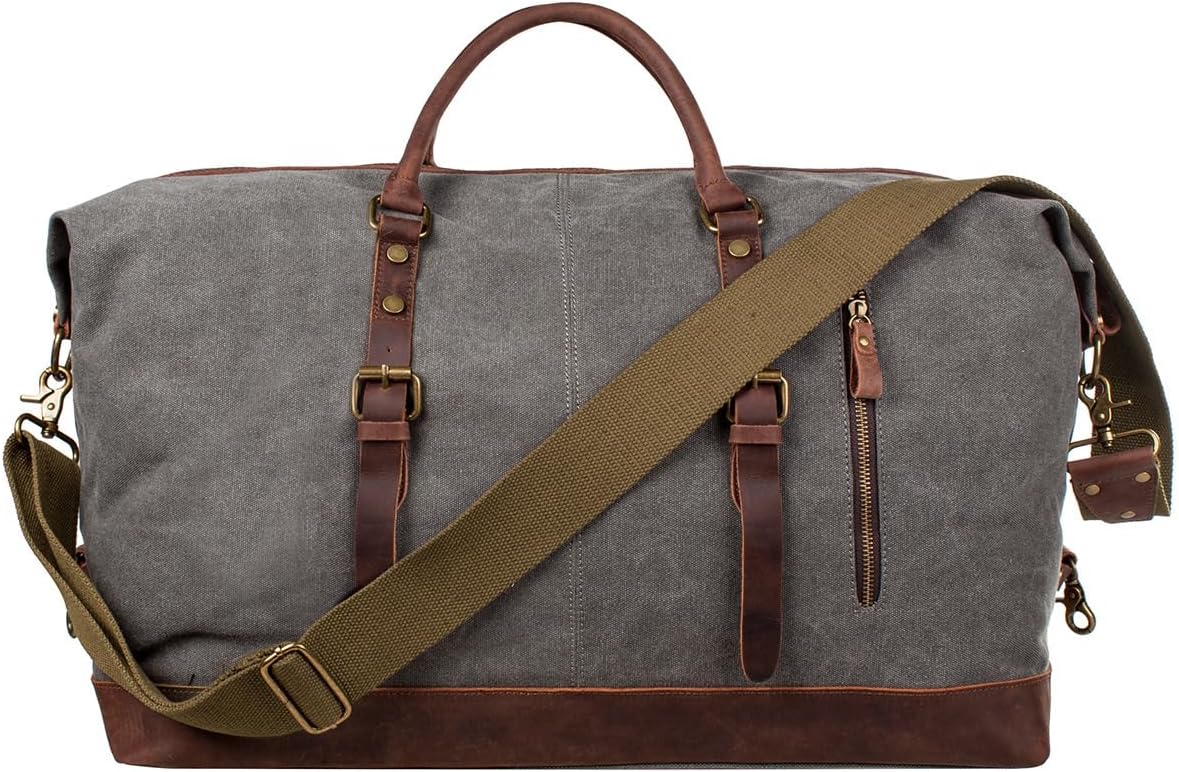 S-ZONE Duffle Bag for Travel Canvas Weekender Bag for Men