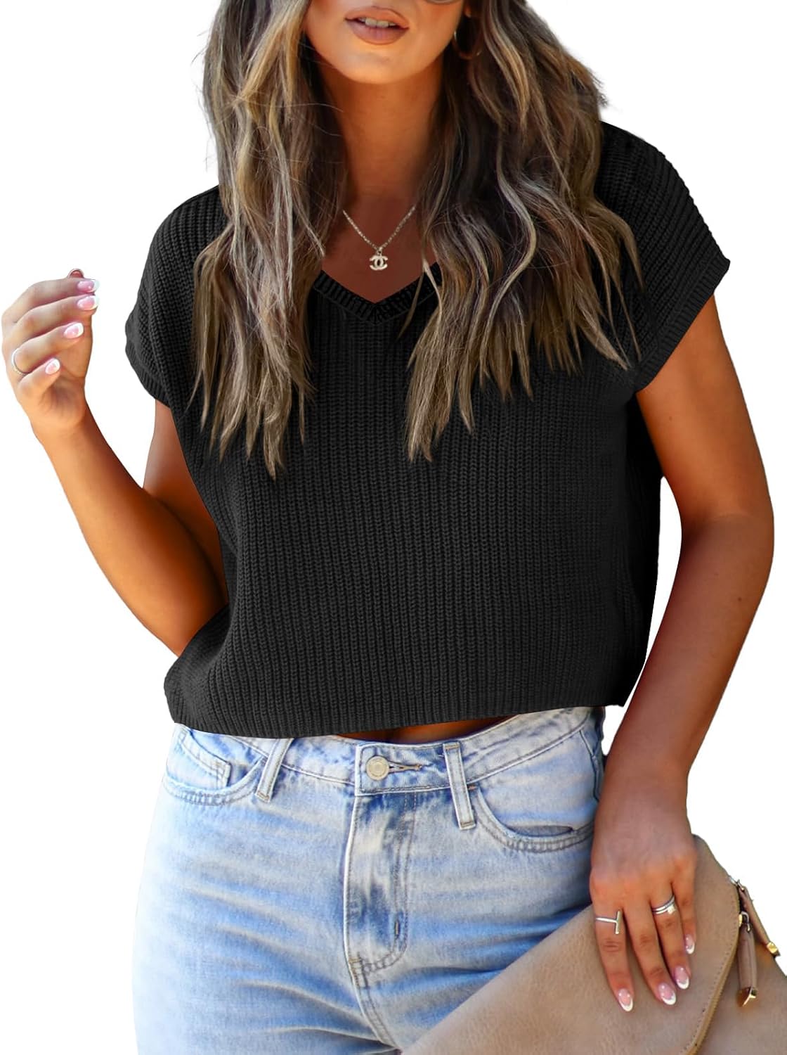 Trendy Cap Sleeve Crop Tops for Women - Stylish Summer Sweater