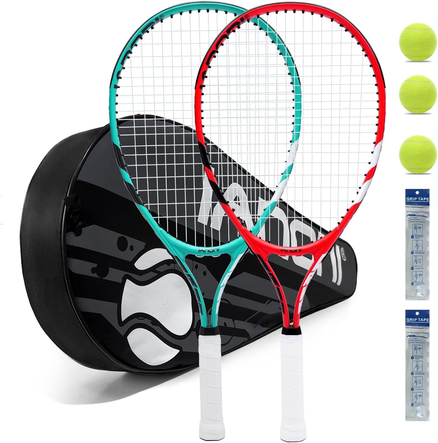 Tennis Racket for Kids 23ft' Set of 2 with Balls and Grips