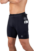 FlipBelt Men's Running Compression Shorts with Pockets - Secure Rear