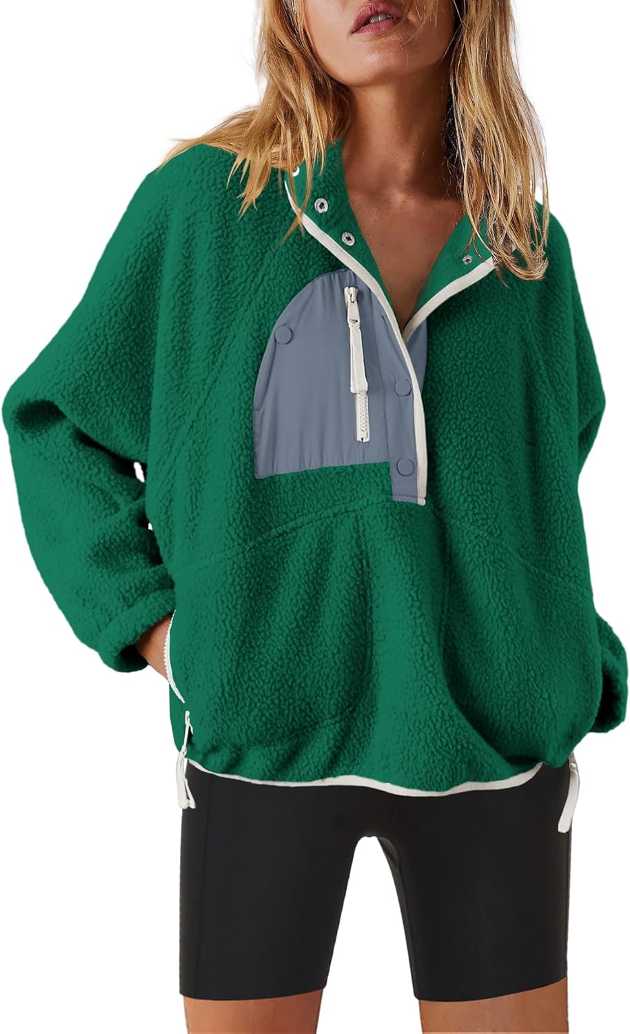 Nirovien Womens Fleece Pullover Jacket for Cozy Warmth