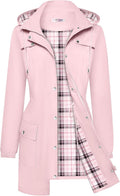 Bloggerlove Rain Jacket Women Lightweight Hooded Waterproof Trench