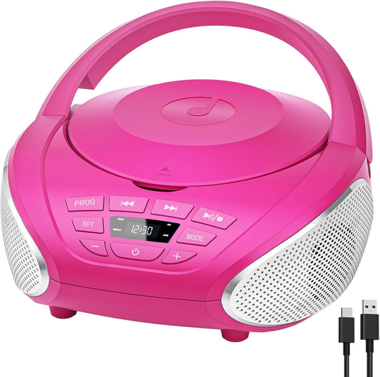 Gueray Portable CD Player Boombox with FM Radio and AUX Input