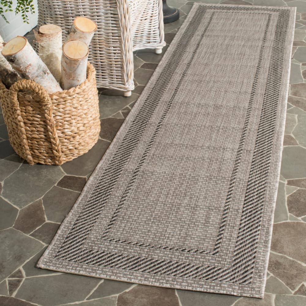 SAFAVIEH Courtyard Collection 2ft 3in x 8ft Beige/Black Rug Review