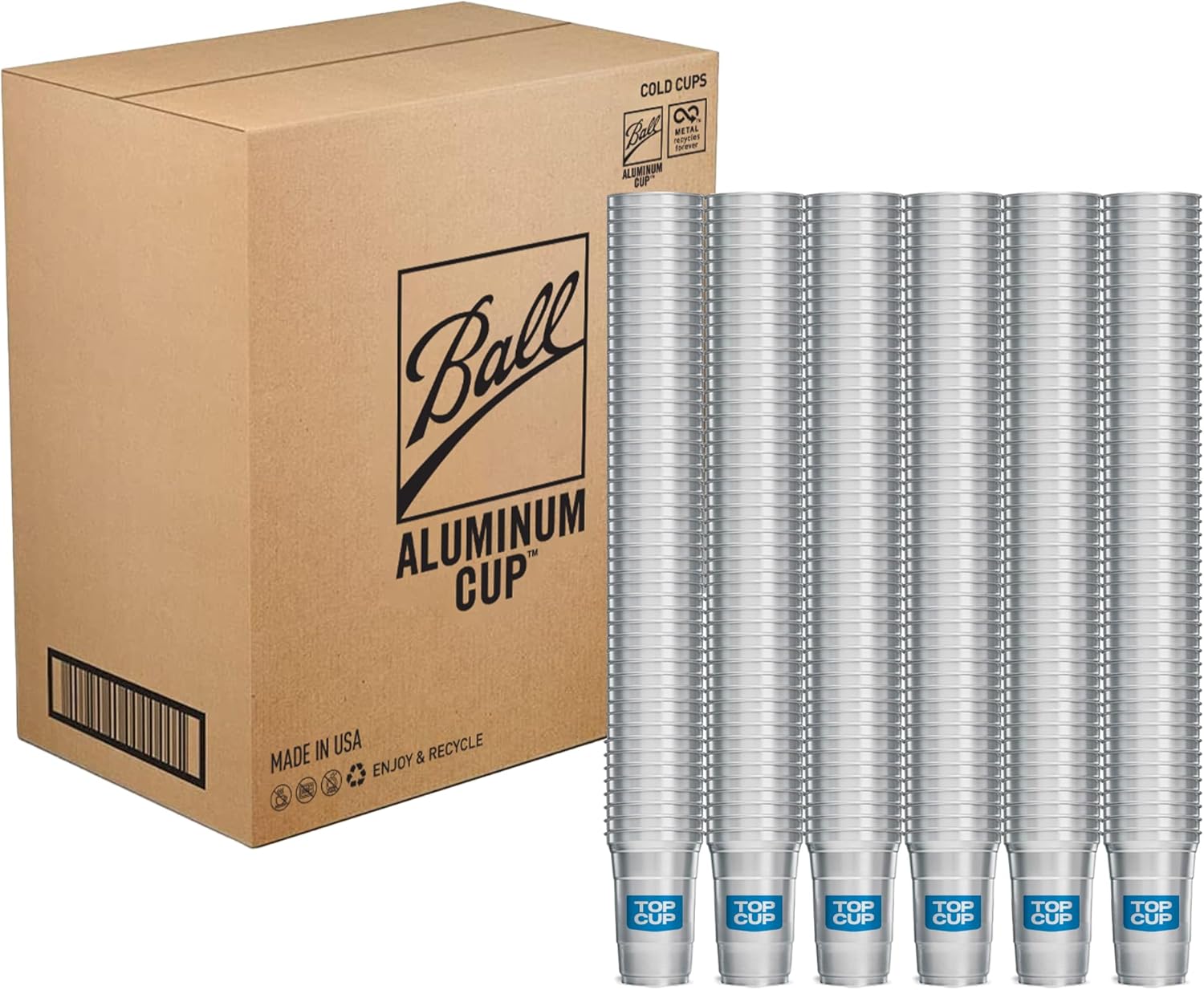 Top Cup 20 Ounce Reusable Aluminum Party Cups for Events