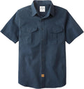 Dubinik Mens Short Sleeve Button Down Shirt - Two Pocket Cotton