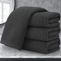 Gray Hand Towels 18 x 28 Set of 4 - Soft, Quick Dry Luxury