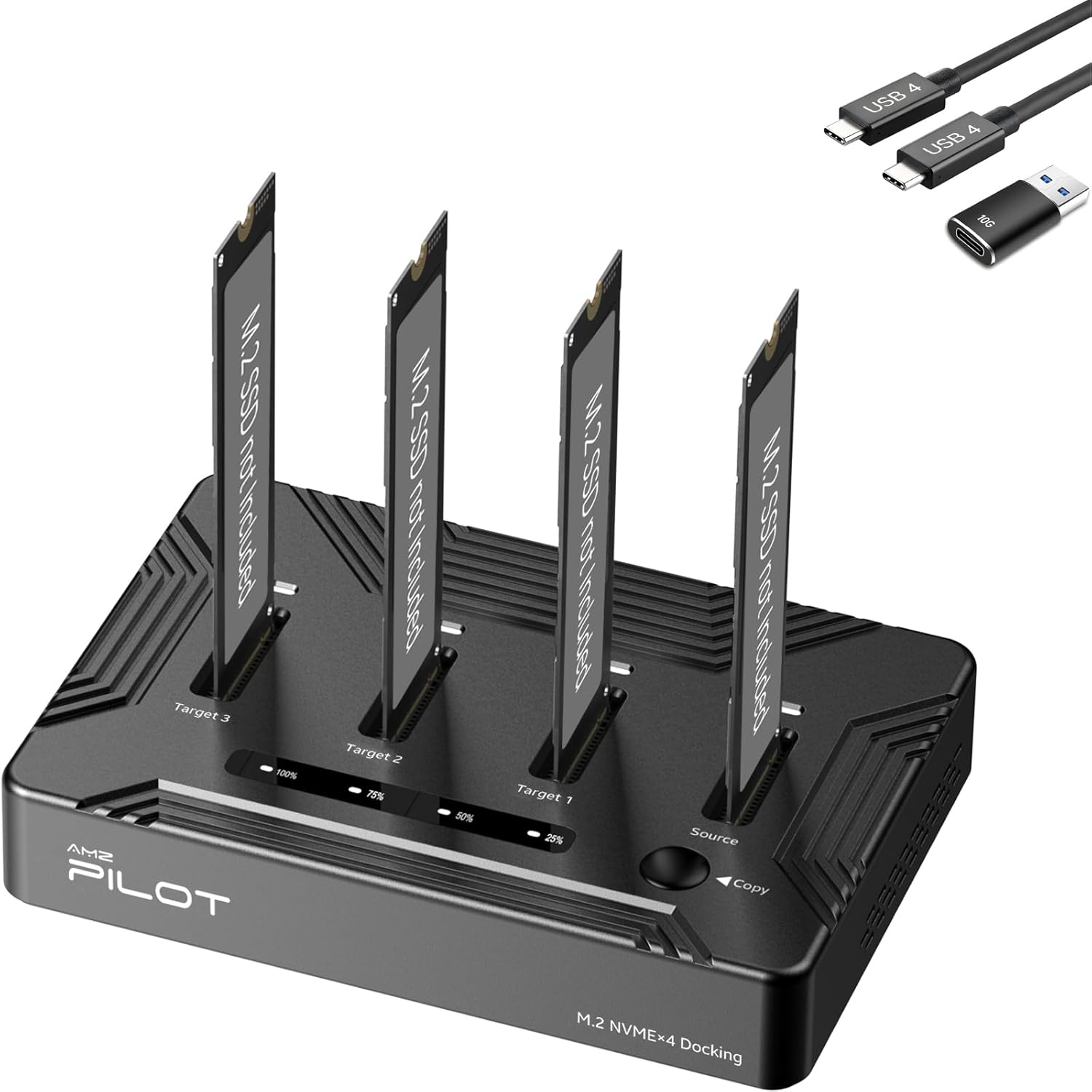 4 Bays M.2 NVMe Duplicator Cloner for Fast Data Transfer