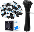 Cable Zip Tie Mounts Kit with 6in Ties - 50 Sets for Tidy Wiring