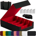 Magnetic Leather Trading Card Storage Box - High Capacity Case