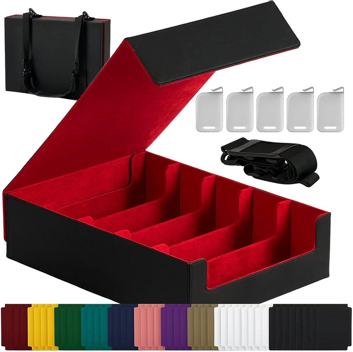 Magnetic Leather Trading Card Storage Box for TCG and Sports Cards
