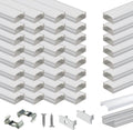 Muzata 40Pack U1SW 1M Aluminum LED Channel with Milky Cover - Clean