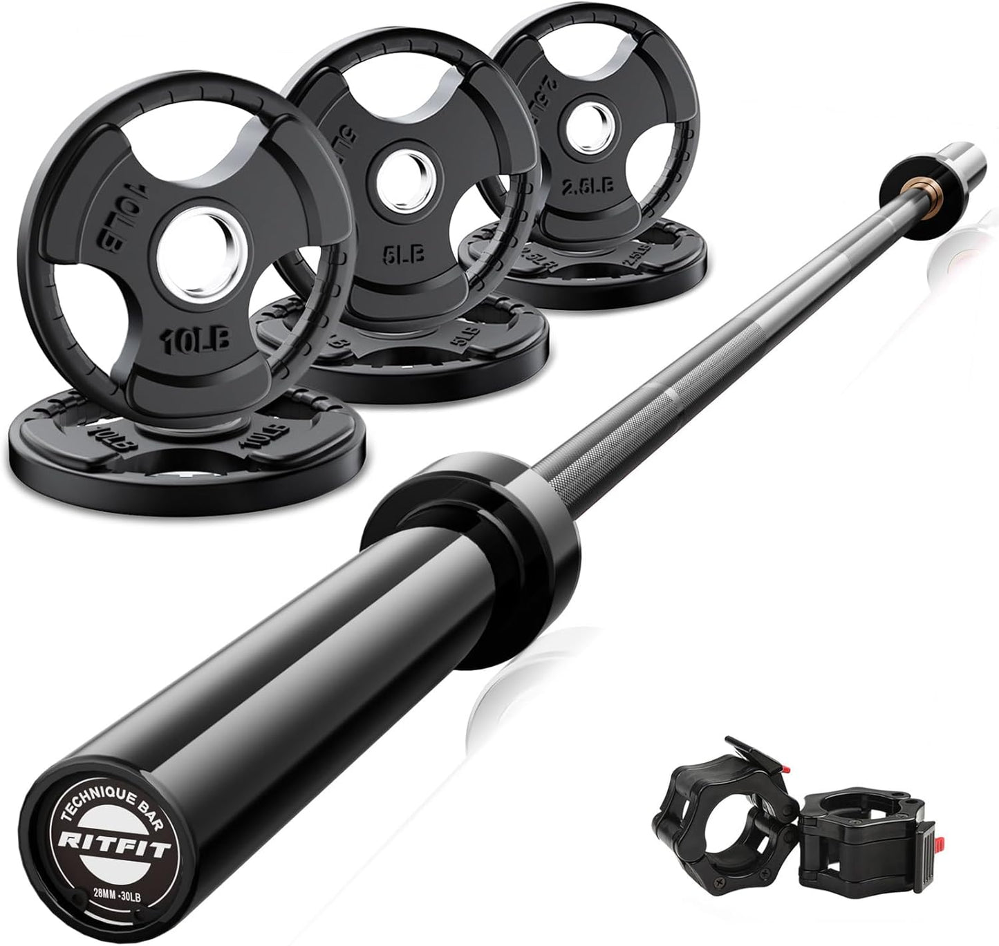 RitFit Barbell Weight Set for Home Gym - 4/6FT Options
