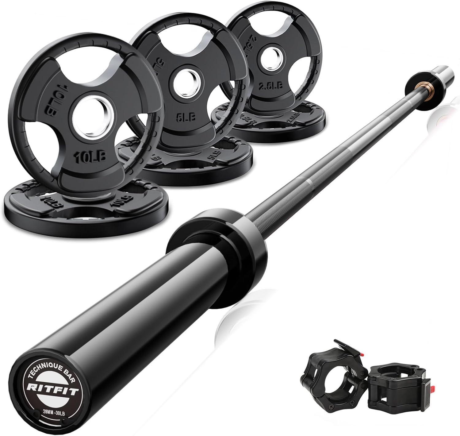 RitFit Barbell Weight Set for Home Gym - 4/6FT Options