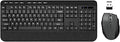 Wireless Keyboard and Mouse Combo Black - Full-Sized Ergonomic Set