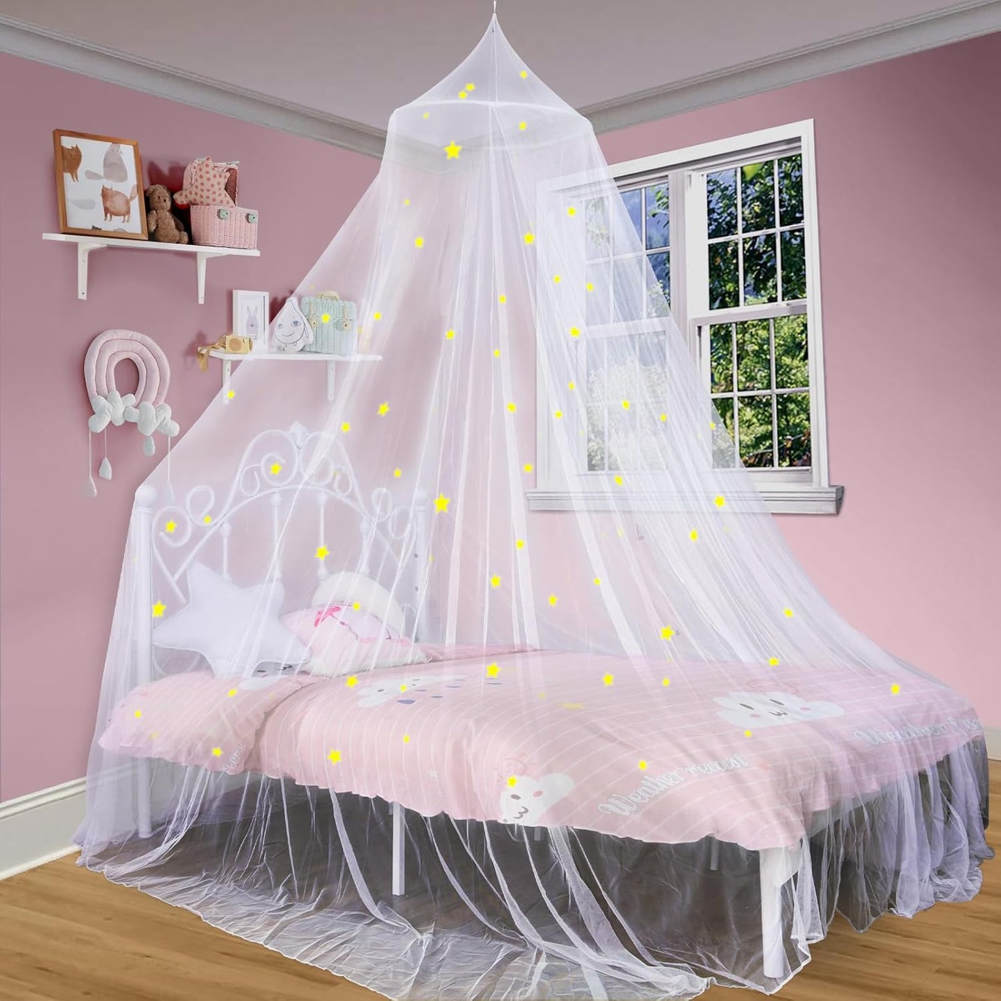 Glowing Star Bed Canopy for Kids & Adults