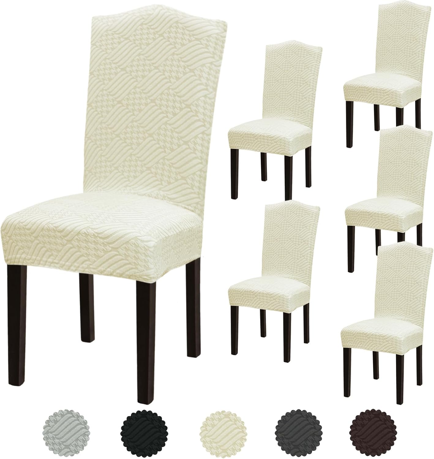 Stretch Dining Room Chair Covers Set of 6 for Easy Protection